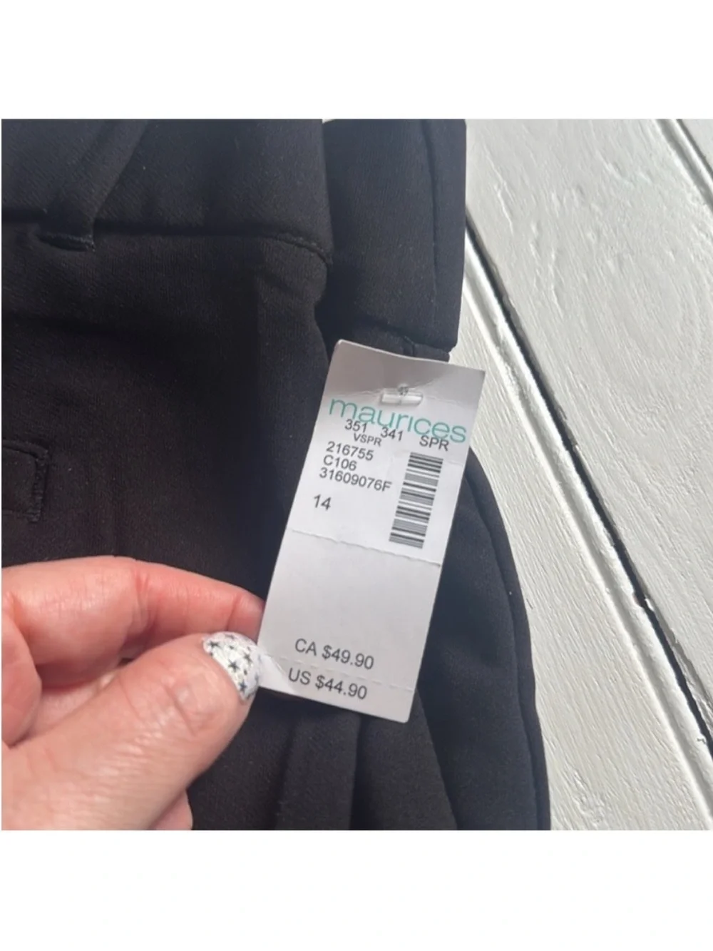 Maurices High Rise Cropped Wide Leg Pants Black Size 14